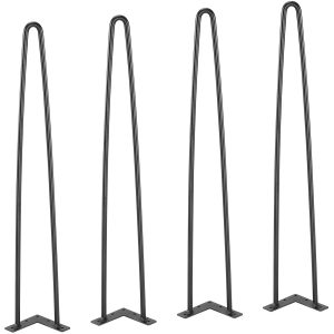 711.2MM Hairpin Furniture Legs, Metal Home DIY Projects For Nightstand, Coffee Table, Desk, 226.8KG Load Capacity With Rubber Floor Protectors, Metal Heavy Duty Sturdy Modern Table Legs, 4PCS