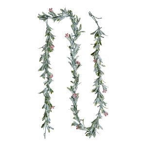 Christmas Garland, 9-FT Realistic Greenery Decorated With Vines, Olive Leaves, And Berries, Evergreen Faux Garlands With Light String For Indoor Outdoor Xmas Decoration On Mantel Fireplace