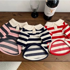 Cute Dog Clothes, Boy Dog Polo Shirts For Medium And Small-sized Dogs - Summer Male Puppy T-shirts For York Poodles, Shih Tzu, Dachshund Kittens, Striped Collar Pet Clothes