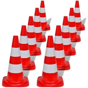 Traffic Cones, 10 pcs., Reflective and 50 cm