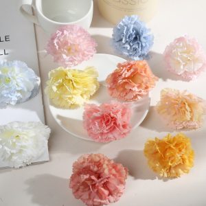 5cm Carnation Artificial Flower Head DIY Wreath Headdress Hairpin Flower Headband