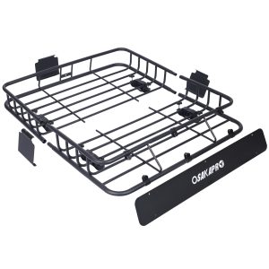 Rooftop Cargo Carrier Basket Motoring Roof Rack,Top Mount Roof Rack 43 Black Steel