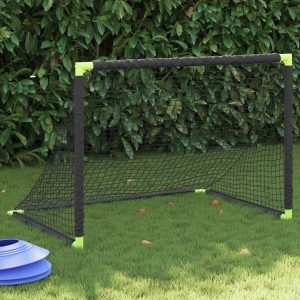 Children's Folding Football Goal, Black, 90x64x64 cm