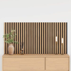 Acoustic Wall Panels, 2 pieces, 60 mm slats, oak veneer