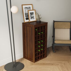 Brown Walnut Color Modular 32  Wine Bar Cabinet Buffet Cabinet