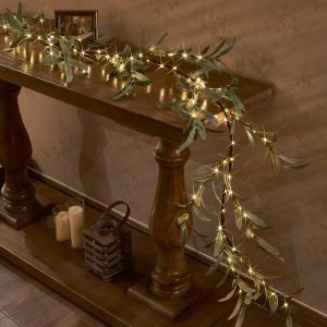 Amazon Banned Item Olive Branch Wreath Ambient Light With Realistic Leaf Design. Highly Aesthetically Pleasing, Soft Light. A Must-have For Holiday Decorations And A Popular Home Decor Item.
