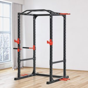 Adjustable Power Tower Dip Station Pull Up Bar Squat Rack Power Cage At Home Workout Equipment