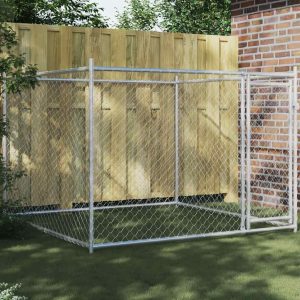 Dog Kennel with Door 2x2x1.5 m Galvanized