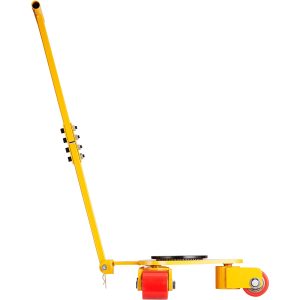 Machinery Skate Dolly, 6614 LBS/3T Industrial Machinery Mover With Handle, Carbon Steel Machinery Moving Skate With 3 360° Swivel PU Wheels, 360° Rotation Non-Slip Cap For Warehouse, Workshop