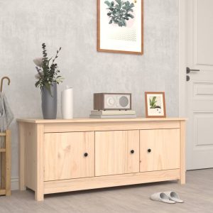 shoe cabinet 110x38x45.5 cm solid pine wood   shoe cabinet