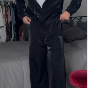 Men's Fashion Sports Hooded Suit 2-Piece Set-Black