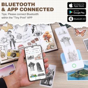 Mini Printer Thermal Ink-free Sticker Manufacturer And 10 Rolls Of Printing Paper