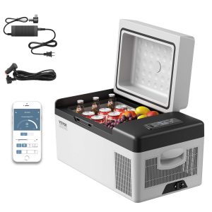 Portable Refrigerator 21 Quart(20 Liter),12 Volt Refrigerator App Control(-4℉~68℉), Car Refrigerator Electric Compressor Cooler With 12/24v DC & 110-240v AC For Camping, Travel, Fishing, Outdoor