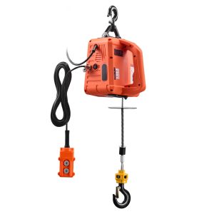 3-in-1 Electric Hoist Winch, 1550 Lbs Capacity, 1500W Portable Power Winch Crane, 25 Ft Lifting Height, 16.4 Ft/min With Manual, Wired And Wireless Remote Control For Factory, Warehouss, Garage