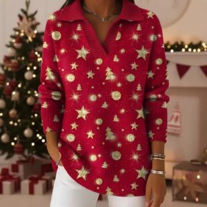 Christmas Red Gilding Without Button Starlight And Small Tree Full Of Festive Atmosphere