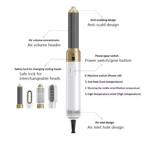 5-6 Combination Hot Air Comb - Multifunctional Cross-border Hair Dryer