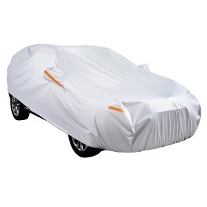 Car Cover, Car Cover Waterproof For Toyota RAV4 Compact SUV, Custom-fit All Weather Sun Rain Wind Frost Dust Snow Protection Full Exterior Covers With Door Zipper And Cotton Lining, Silver