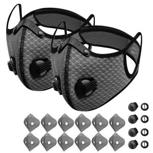 Sport Cycling Face Mask With Active Carbon Filter Breathing Valves Washable