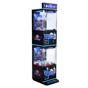 Claw Crane Machine, Medium-Sized Arcade Game Machine With Claw + Grabber Double-Layer, Light & Sound, Toy Candy Grabber Prize Dispenser Vending Toy, For Commercial Home Cinema, Black Purple