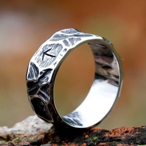 Alphabet-shaped Rock-style Titanium Steel Vintage Ring That Wont Fadecool