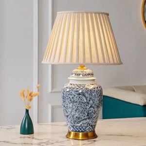 Ceramic Ware Blue And White Porcelain Vase Table Lamp