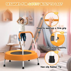 28inch Toddler Trampoline For Kids 1 Year Plus With Handle, Baby Gifts For Boys And Girls, Indoor And Outdoor