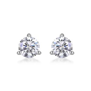 Frozen Frame - Set With 0.5-carat Top-quality Moissanite S925 Silver And Platinum-plated Stud Earrings, A Fashionable And Trendy Accessory That Can Be Tested With A Diamond Pen In Gold Rose Gold