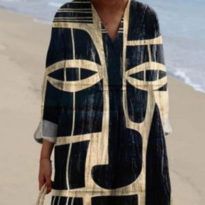 Women's Casual Long-sleeve Shirt Dress