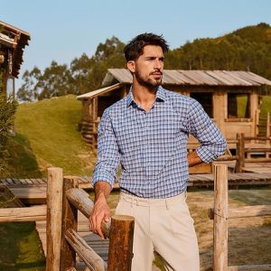 Men's Thin Flowy Plaid Shirts For Summer And Autumn