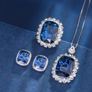 Simulated Blue Spinel Elegant Women's Suit