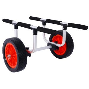 Heavy Duty Kayak Cart,Width Adjustable Canoe Cart With 12inch Flatfree Beach Wheels Boat Dolly Cart Transport Carrier, Adjustable Width Kayak Trolley With Airless Kayak Wheels