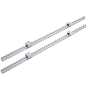 Linear Rail, 2PCS SBR12-1000mm, Linear Guide 2 PCS Linear Guide Rails, 4 PCS Square Type Carriage Bearing Blocks, CNC Rail Linear Rails And Bearings Kit, For Automated Machines And Equipments