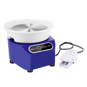 Pottery Wheel, 10 Inch Pottery Forming Machine, 350W Electric Wheel For Pottery With Foot Pedal And LCD Touch Screen, Direct Drive Ceramic Wheel With Shaping Tools For DIY Art Craft, Blue