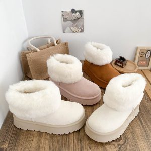Women's Short-tube Snow Boots With Latex Insoles