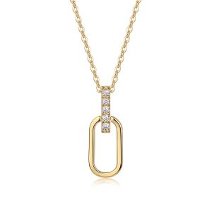 Light And Shadow Geometry - A Fashionable And Trendy Necklace Pendant Set With Top-quality Moissanite S925 And Silver Plated With Gold Can Be Tested With A Diamond Pen