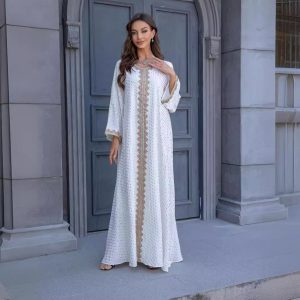 Simple Lace Slim-fit Dubai Women's Dress