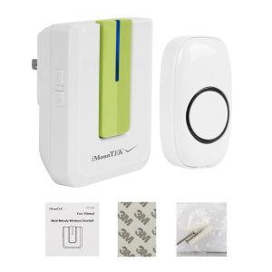 Wireless Doorbells Rings 1 Thousand FT Operating Range IP44 Waterproof Door Chime With 1 Plug Receiver Chimes 52 Melodies LED Indicator Bells For Office Apartment House
