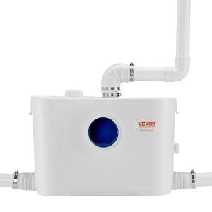 Macerating Toilet System With Powerful 700W Macerator Pump, Rear Discharge And Upflush Toilet For Basement, Dual Flush Water Disposal, Macerating Toilet System Kit With 3-Inlet, Space Saving