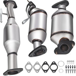 Catalytic Converter, 3 Pcs Exhaust Pipe Stainless Steel High Flow Cat, For Chevrolet Traverse 09-17 3.6L V6/Buick Enclave 07-10/GMC Acadia 07-17/Saturn Outlook 3.6L 07-10 (EPA Compliant)