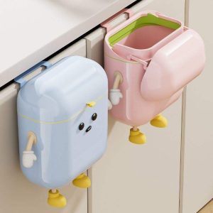 Wall-mounted Household Covered Bend-over Kitchen Trash Can