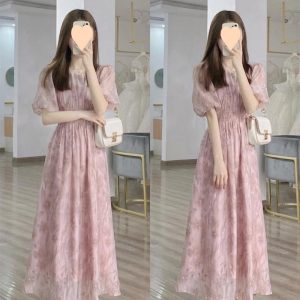 Niche-design Women's Summer Waist-cinching Maxi Dress