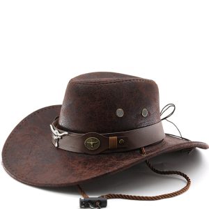 Western Cowboy Cracked Bullhead Retro Rider Hat For Men