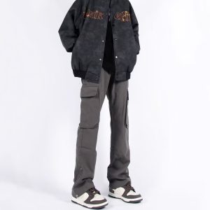 Straight-leg Floor-length Pants Trendy Brand Fashion Casual