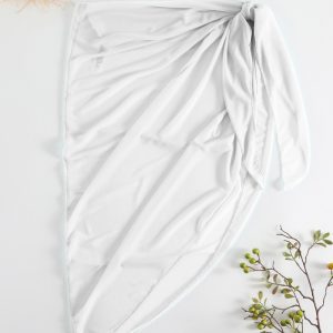 Asymmetrical-cut Sun-protective Sexy Solid-color Beach Dress