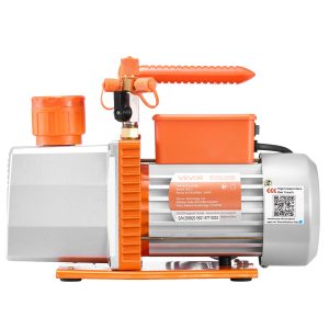 AC Vacuum Pump And Gauge Set, 7 CFM 3/4 HP, Two Stage Rotary Vane HVAC Vacuum Pump, A/C Manifold Gauge Kit, For R134a R22 R410a, With Leak Detector Carry Bag Hose, For Auto HVAC Air Conditioning