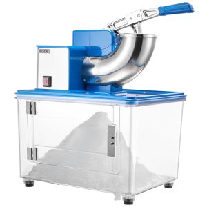 Commercial Ice Crusher 661LBS/H Electric Snow Cone Maker Shaved Ice Blue