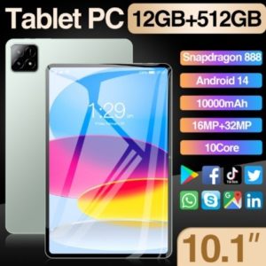 10 inch Google Android Tablet 12 512 GB Dual SIM Dual Standby Bluetooth