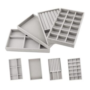 Flocked Drawer Organizer With Compartments For Jewelry