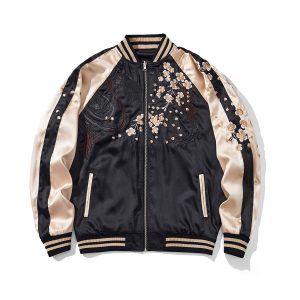 Heavy Duty Embroidered Lion King Couples Casual Baseball Jacket