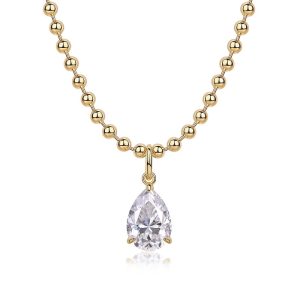 Wish Light - A Fashionable And Trendy Necklace Pendant Set With Top-quality Moissanite S925 And Silver Plated With Gold Can Be Tested With A Diamond Pen